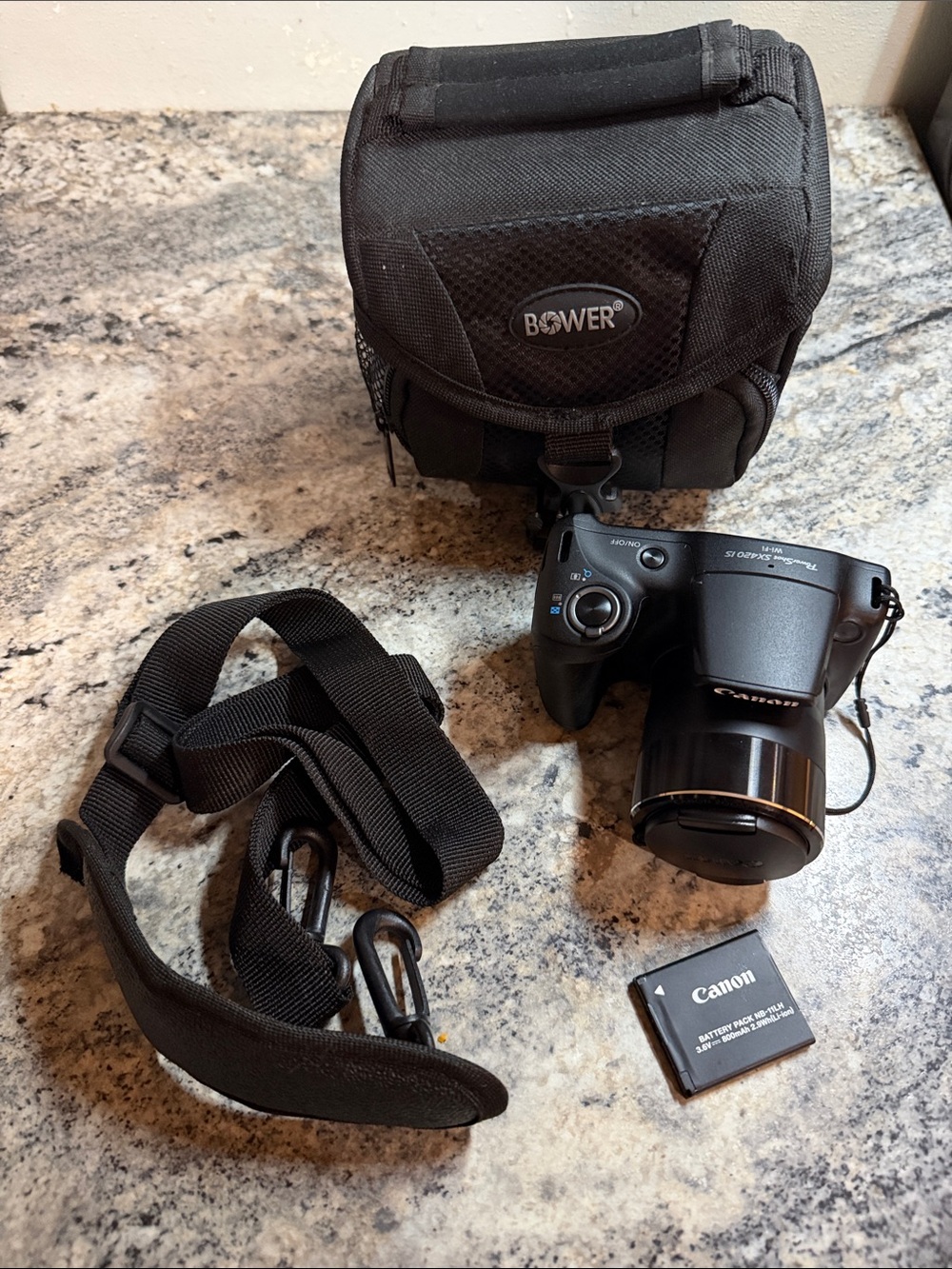 Canon Black Bridge Camera with Case, Strap and Spare Battery